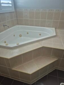 Bathroom spa bath cleaned