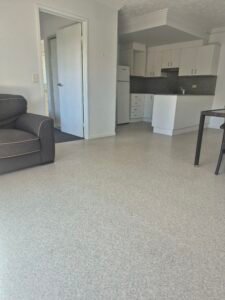 Living room and kitchen cleaned
