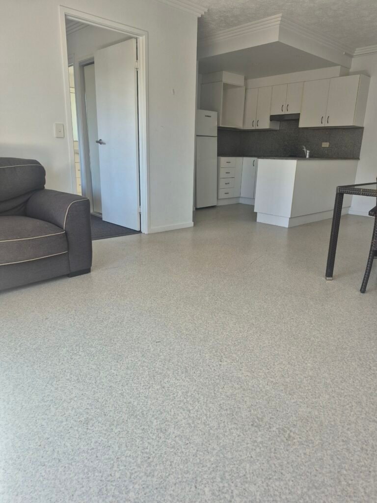 Living room and kitchen cleaned