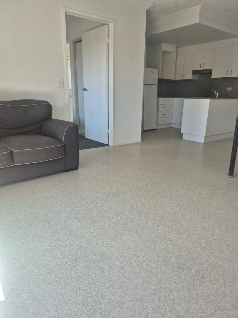 Living room and kitchen cleaned